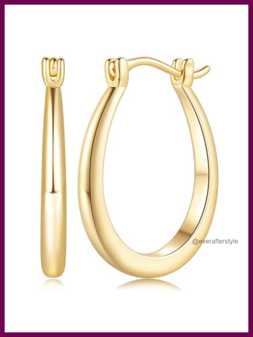 14K Gold Hoop Earrings for Women U-Shape Hypoallergenic Jewelry
